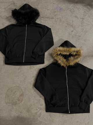 black and khaki fur bundle